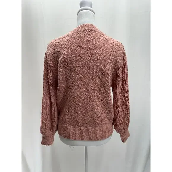 Free People Pink Cable knit Sweater S - Picture 3 of 4